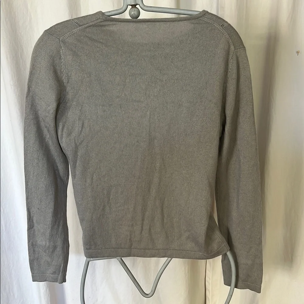 Silk cashmere grey pullover women’s soft classic sweater s/xs - Picture 4 of 8